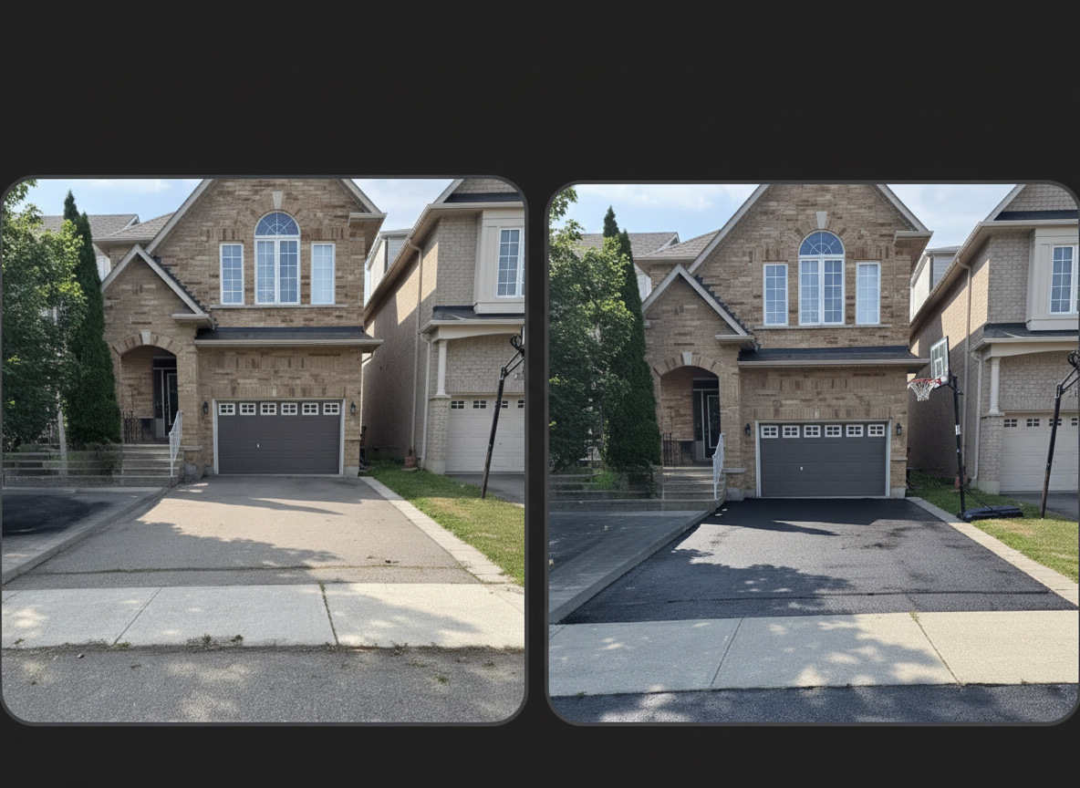 Driveway sealing project in Vaughan